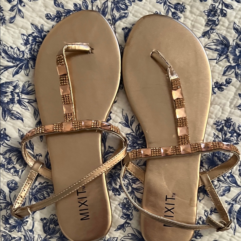 Mixit Metallic Gold Women's Sandals